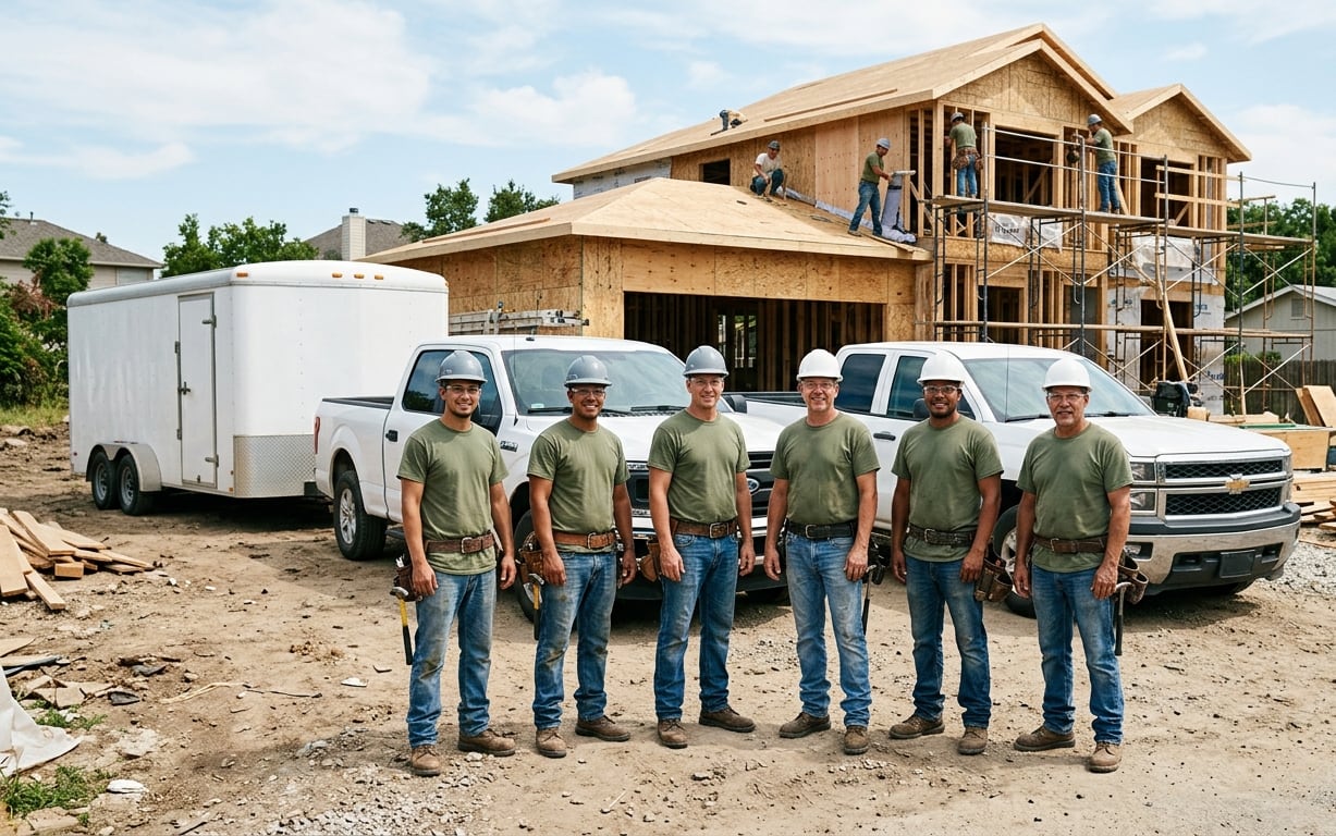 The Cornerstone Builders crews and trucks serving the Kansas City metro