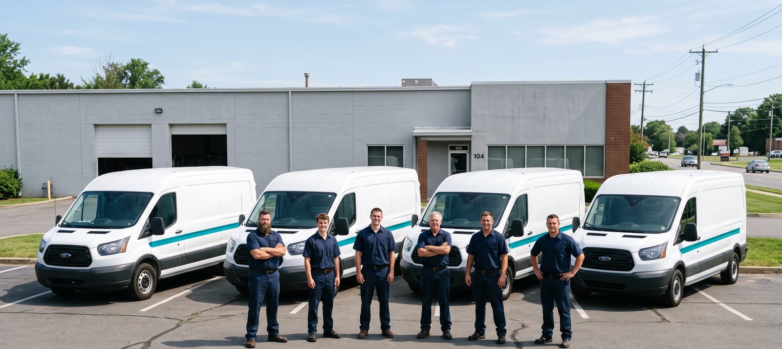The Anchor Plumbing Co. fleet and crew serving the Kansas City metro